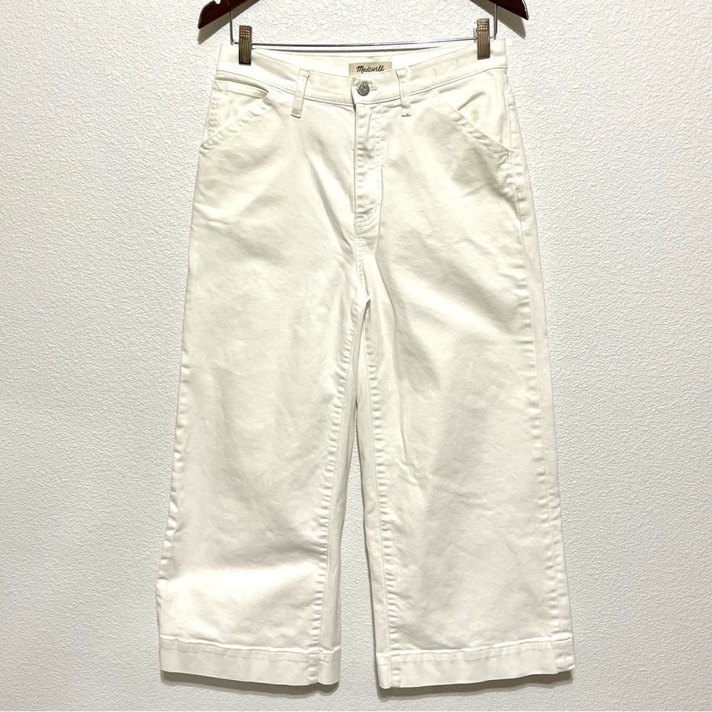Madewell Woman White Wide Legs Crops Jeans Size 29
